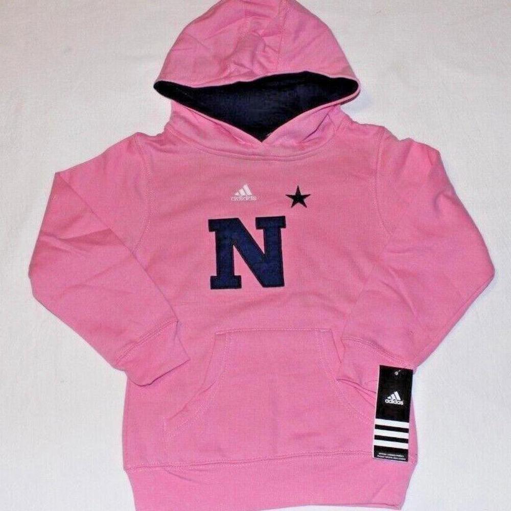 NWT TODDLER SIZE 4-6X - ADIDAS - NCAA U.S. NAVY MIDSHIPMEN PINK PULLOVER HOODIE